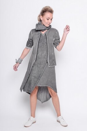 Cardigan Almost Deleted modal jersey cold dye grey