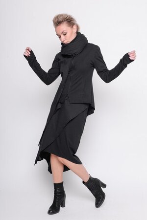 Cardigan Almost Deleted modal jersey plain black