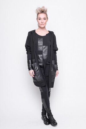 Top Extreme leather black cotton