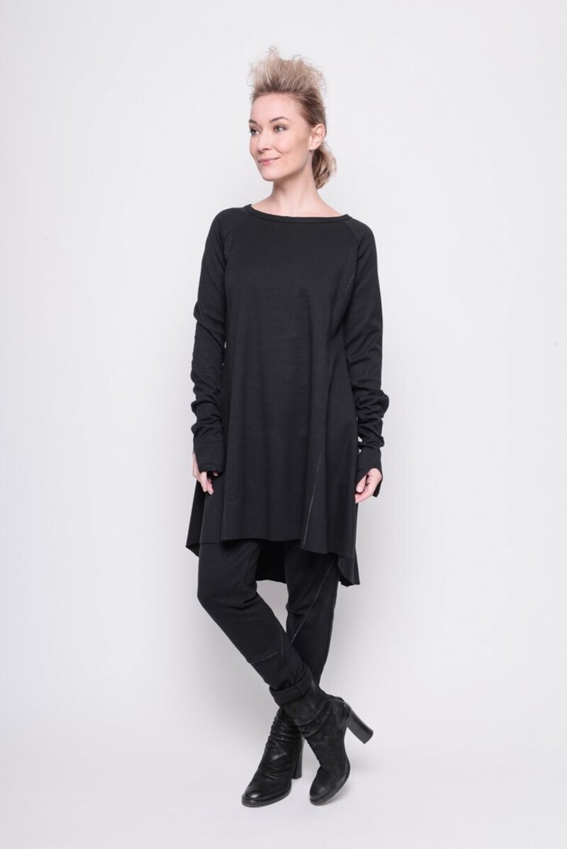 Dress Appealing heavy interlock plain black cotton